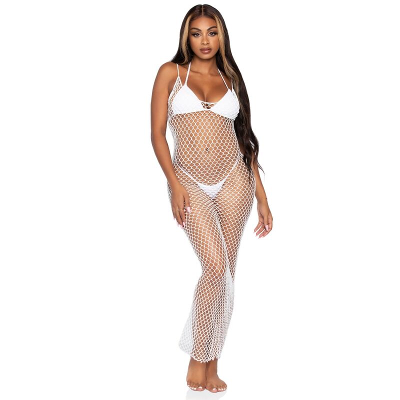 Leg Avenue - Tecido Twist Net Maxi Vestido Tamanho Único Branco