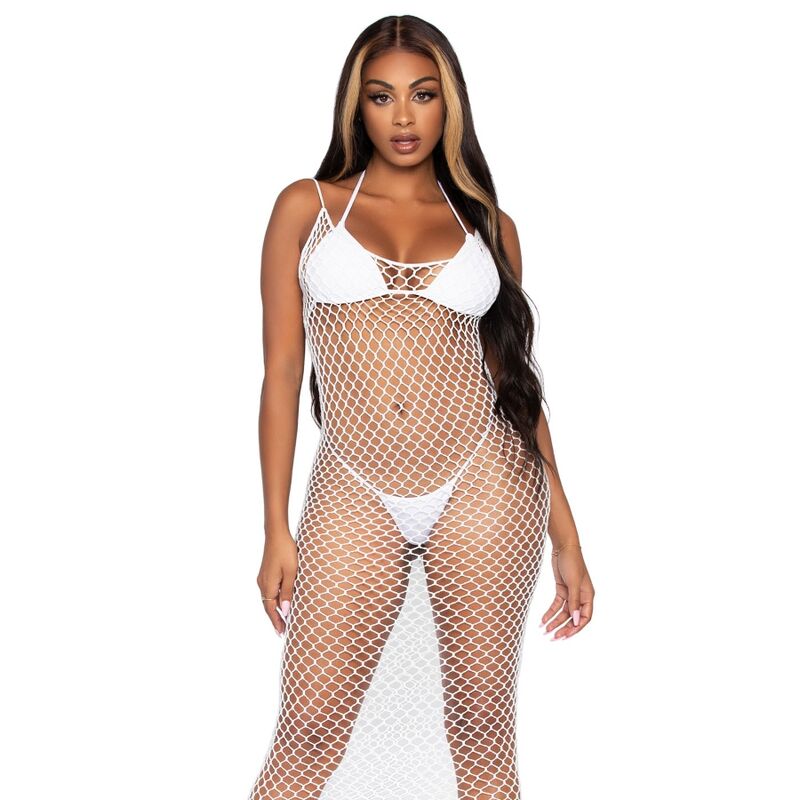 Leg Avenue - Tecido Twist Net Maxi Vestido Tamanho Único Branco