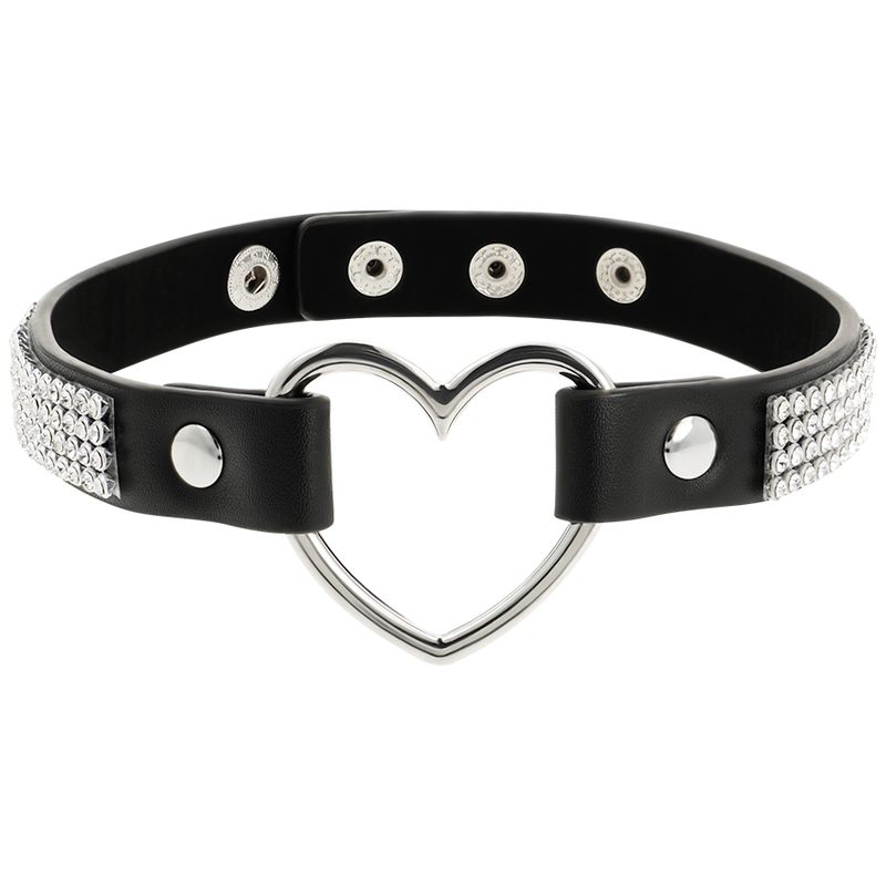 Coquette Chic Desire - Gargantilha de Couro Vegano com Coração