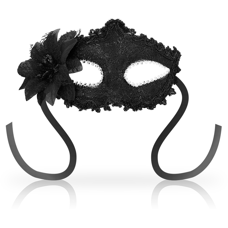 Ohmama - Máscaras Antizaz Flor Lateral Estilo Veneziano - Preto