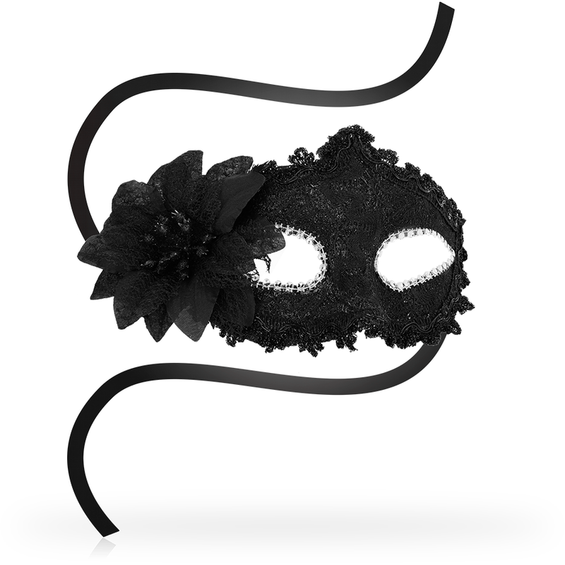Ohmama - Máscaras Antizaz Flor Lateral Estilo Veneziano - Preto