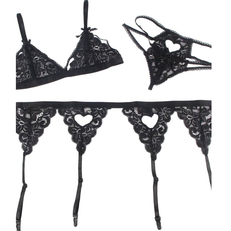 Subblime - Set Conjunto de Três Peças Sutiã + Cinta Liga + Calcinha S/M
