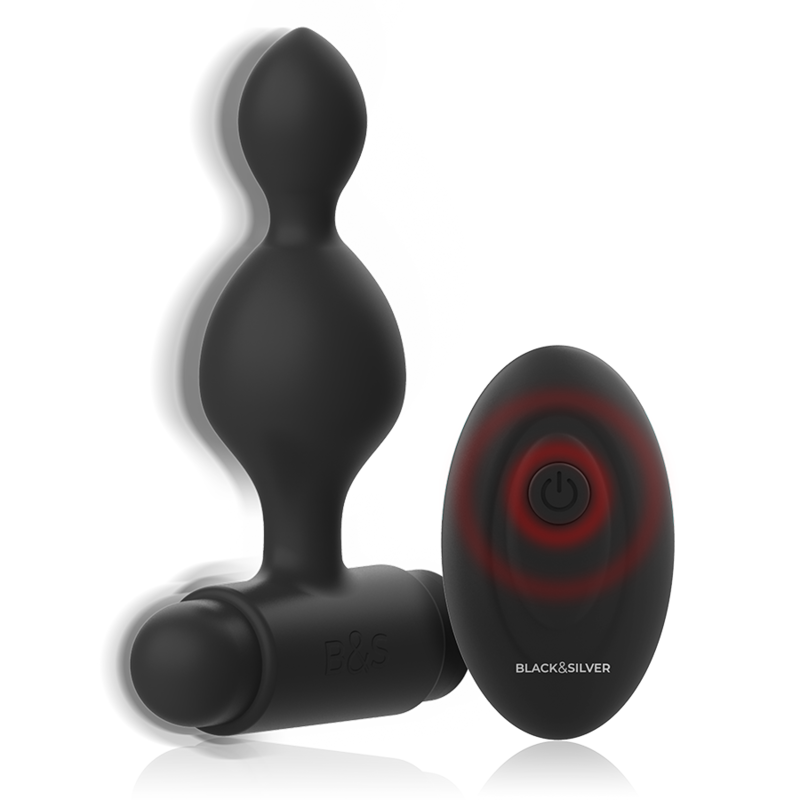Black&silver - Controle Remoto de Plug Anal de Silicone Tucker Pequeno
