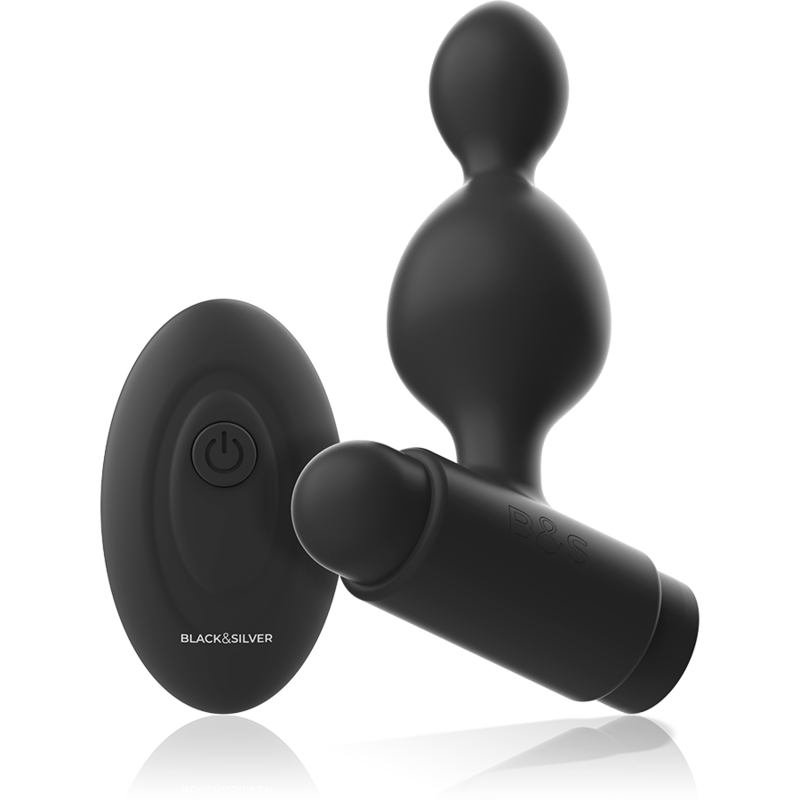 Black&silver - Controle Remoto de Plug Anal de Silicone Tucker Pequeno