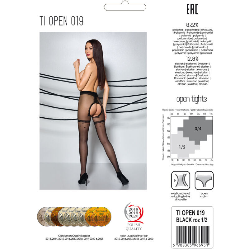 Passion - Tiopen 019 Schwarze 3/4-Hose 20 Den