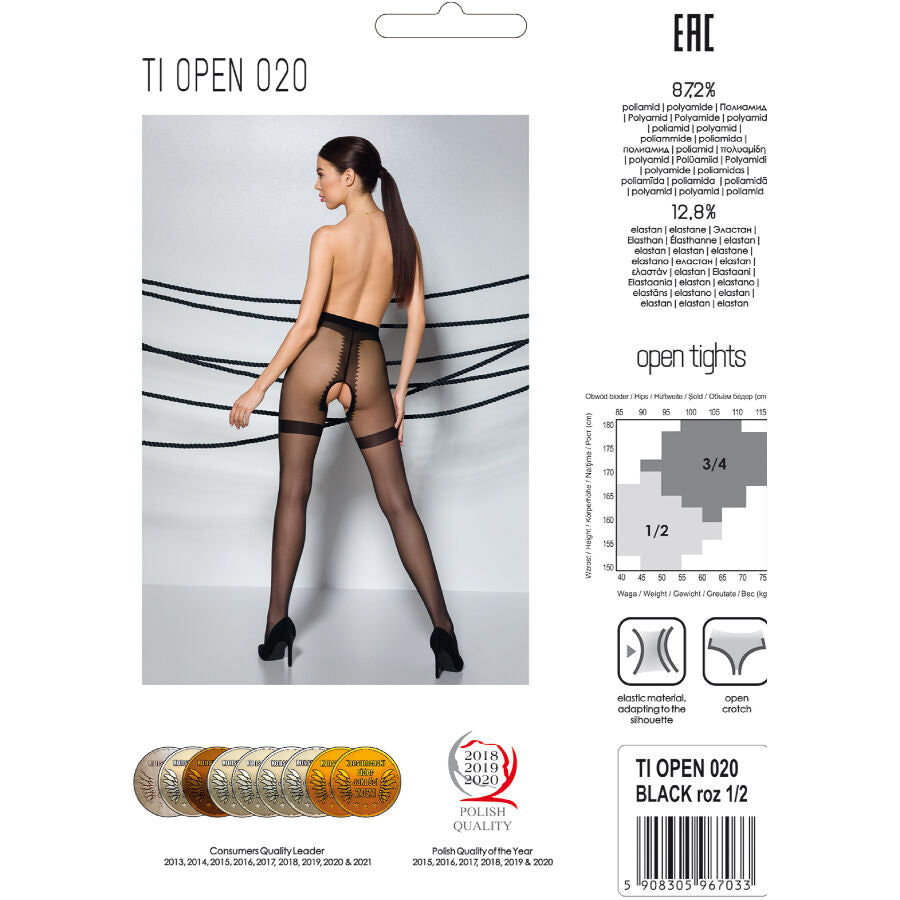 Passion - Tiopen 020 Hose schwarz 3/4 20 Den