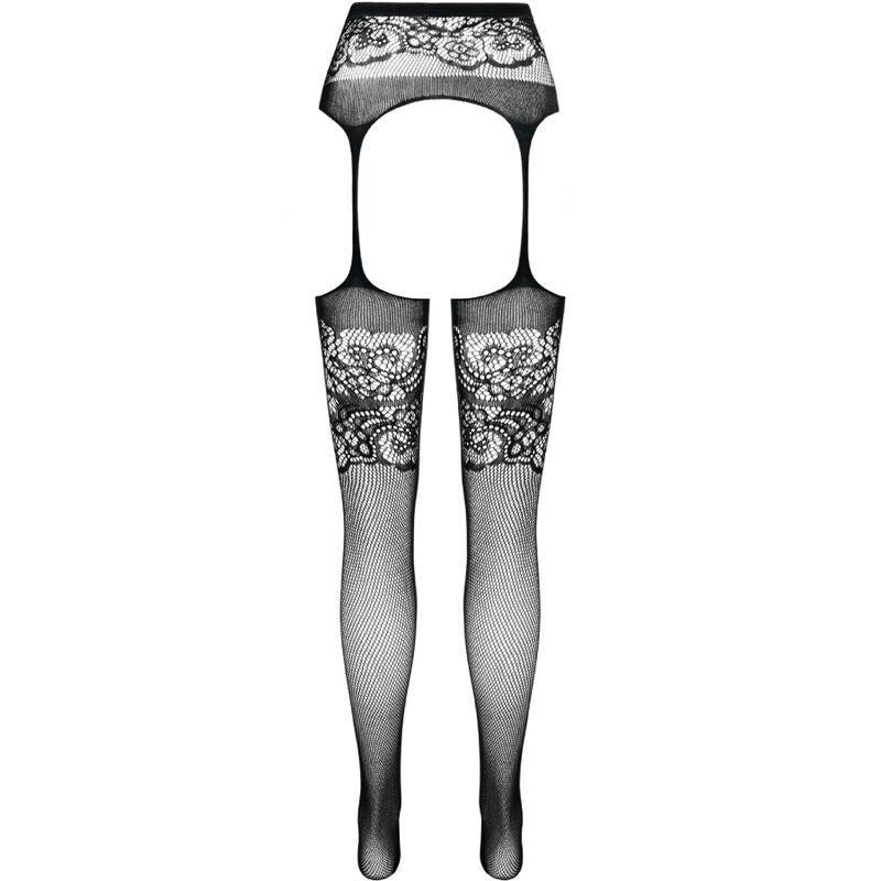 Passion - S029 Schwarze Hose mit Strumpfhaltern Einheitsgröße