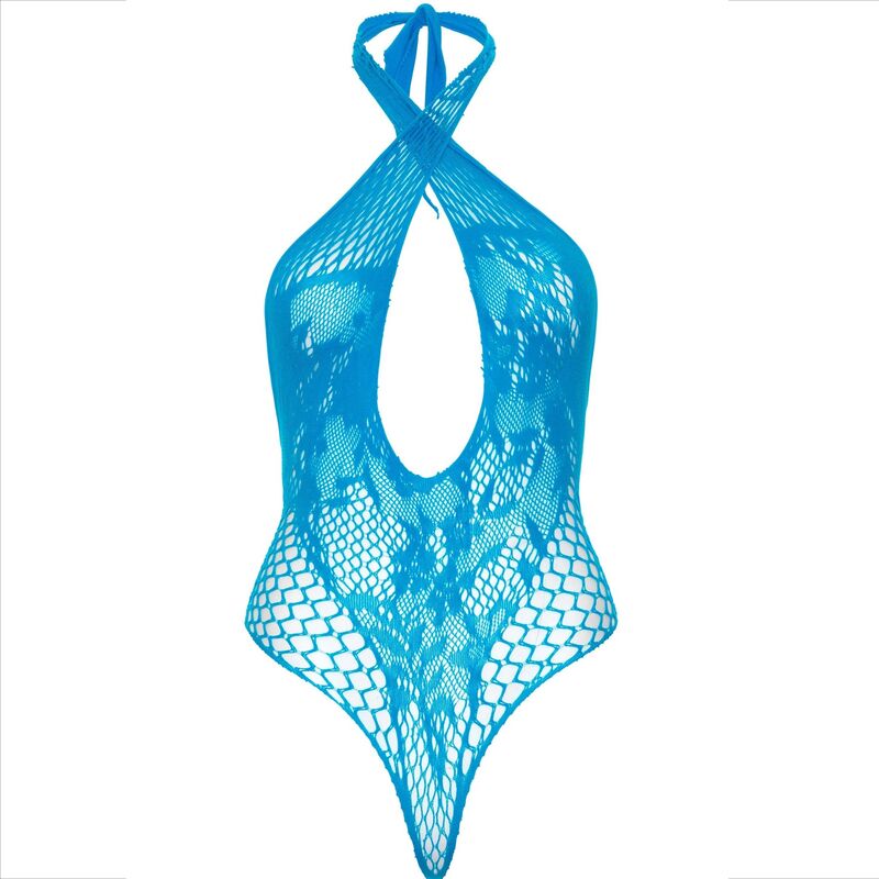 Leg Avenue - Neckholder-Teddy mit blauer Spitze