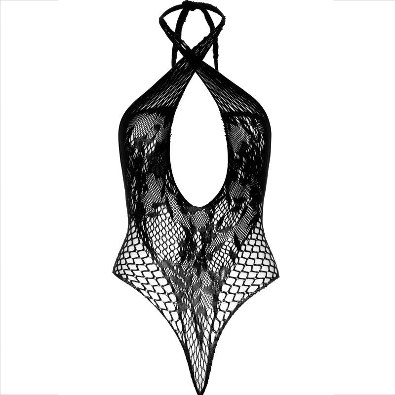Leg Avenue - Teddy Halter com Renda Preta
