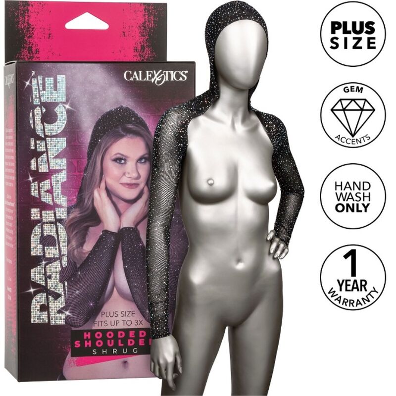 Calexotics – Radiance mit Strass besetzter Umhang mit Kapuze, Plus Size