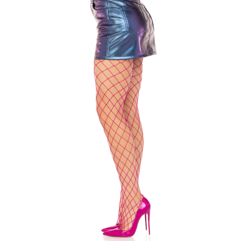 Leg Avenue – Rosa Netzstrumpfhose mit Diamantmuster