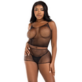 Leg Avenue – T-Shirt- und Fishnet-Hose-Set, Schwarz
