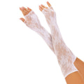 Leg Avenue - Blumennetz-Handschuhe ohne Finger weiß