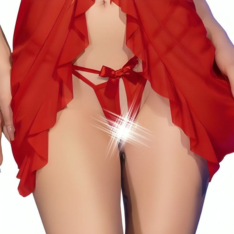 Chilirose - Cr 4696 Babydoll und Tanga Rot L/XL