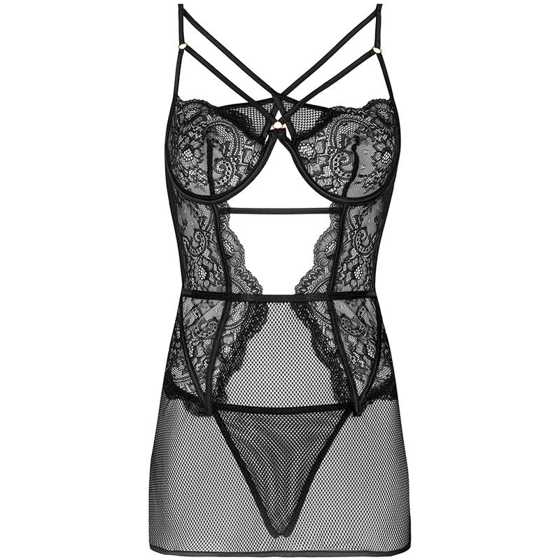 Livco Corsetti Fashion - Hemd Baririn Lc 90633 + schwarzer Slip L/XL