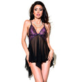 Chilirose - Cr 4074 Babydoll Violett und Schwarz S/M