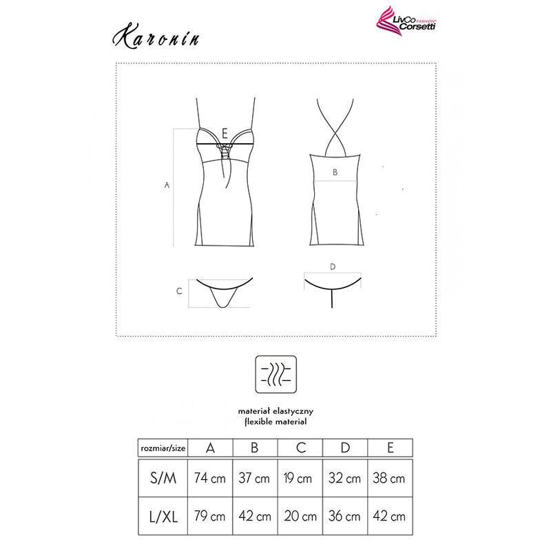 Livco Corsetti Fashion - Karonin Hemd LC 90628 + schwarzer Slip