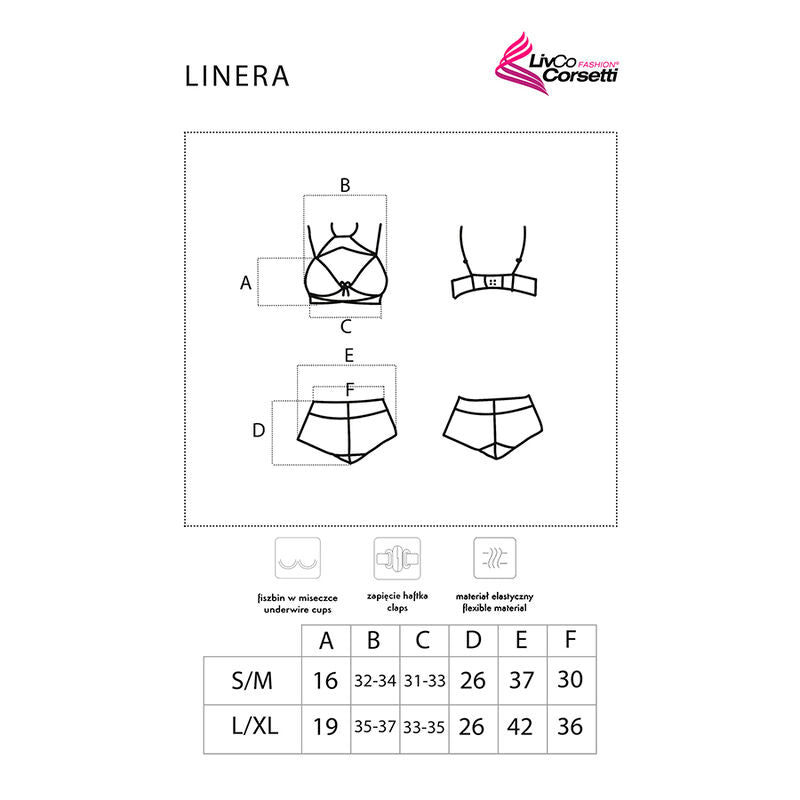 Livco Corsetti Fashion - Coleção Linera for the Senses Bra + Calça Preta L/XL
