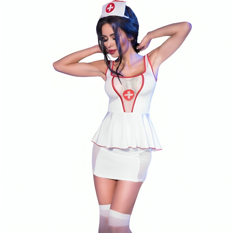Chilirose - Cr 4160 Fantasia Krankenschwester Top und Rock L/XL