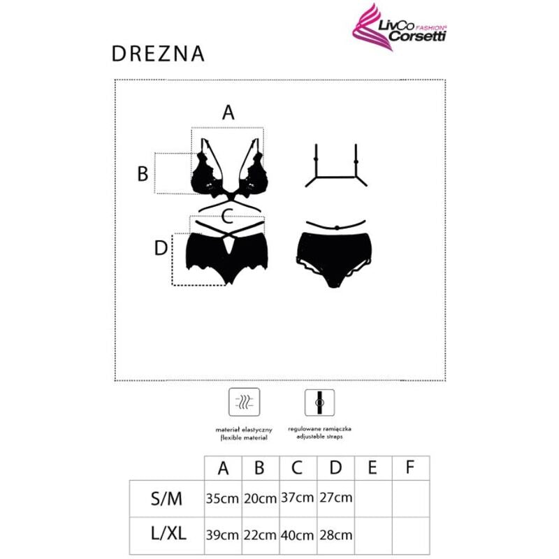 Livco Corsetti Fashion - Drezna Lc 90733 Schwarzer BH + Slip