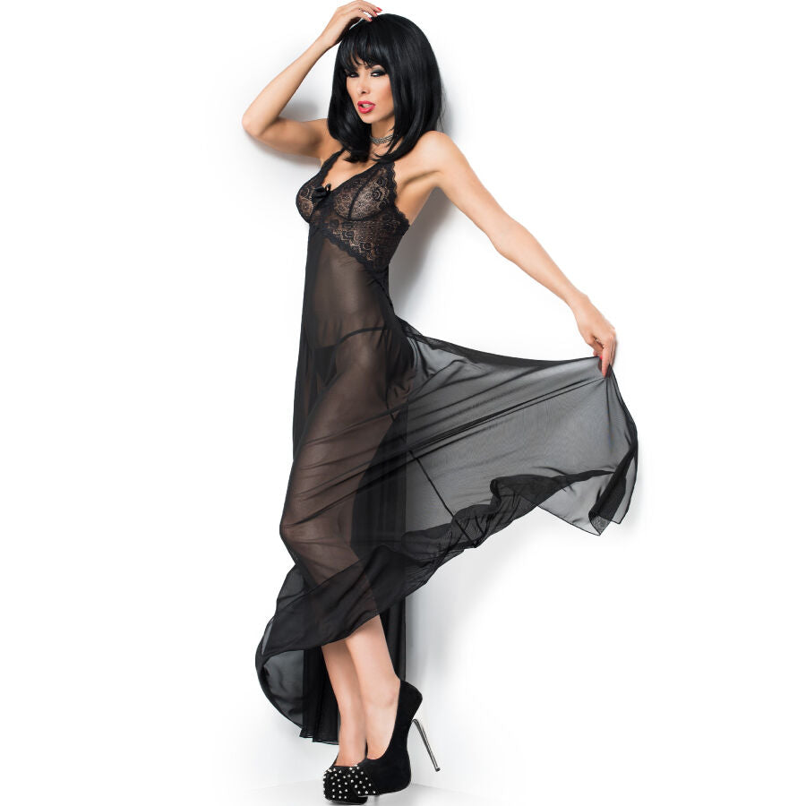Chilirose - Cr 3883 Babydoll Longo Preto L/XL