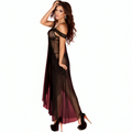 Chilirose - Cr 3716 Langes Babydoll Schwarz S/M