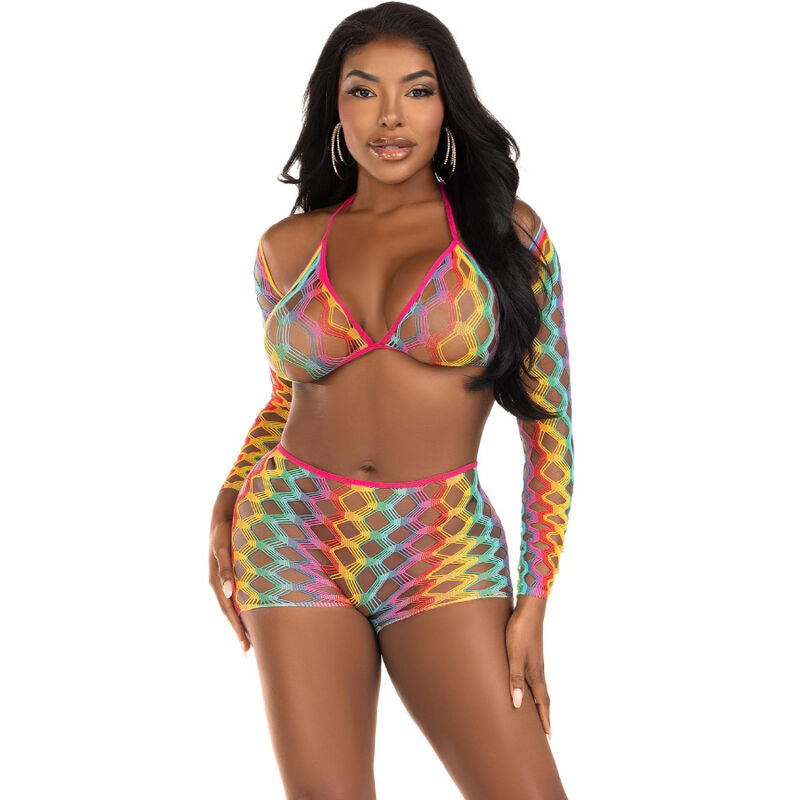 Leg Avenue - Conjunto de Três Peças Multicolor