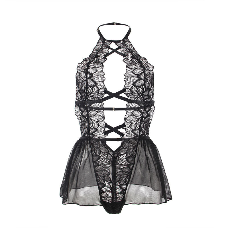 Subblime - Teddy Halter Neck Bare Back Lace Preto S/M
