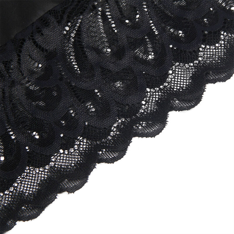 Subblime - Babydoll mit schwarz bedrucktem floralem Brustbereich S/M
