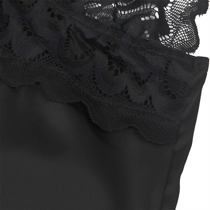 Subblime - Babydoll mit schwarz bedrucktem floralem Brustbereich S/M