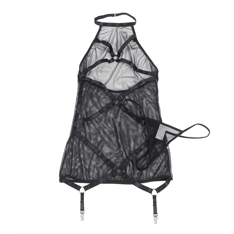 Sublime - Transparentes Neckholder-Kleid Schwarz S/M