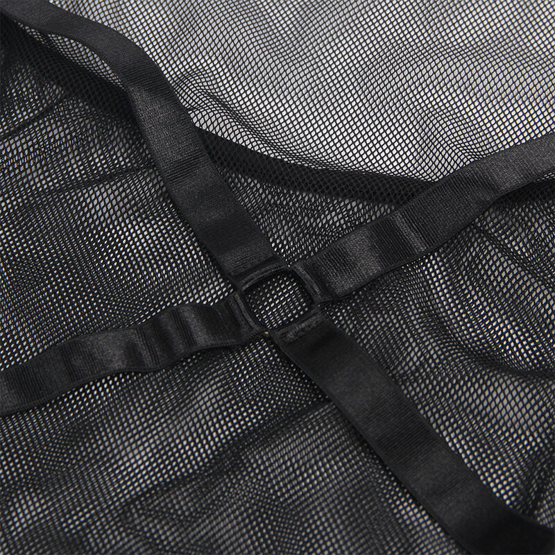 Sublime - Transparentes Neckholder-Kleid Schwarz S/M