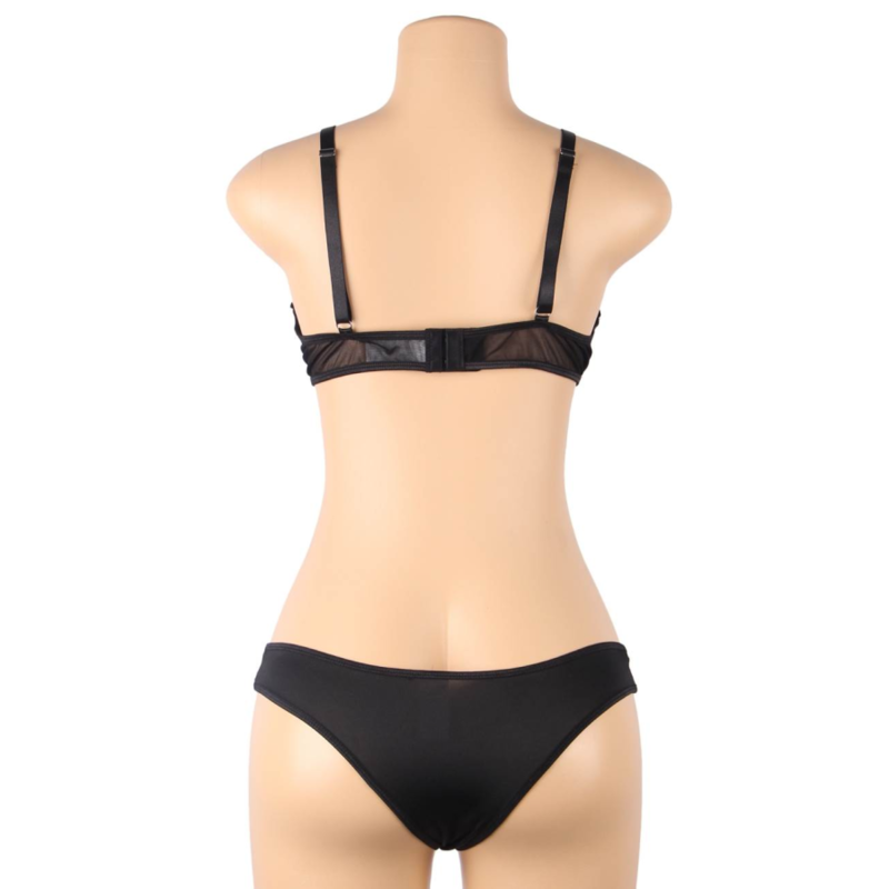 Subblime - Zweiteiliges Set mit transparentem BH und Riemen S/M