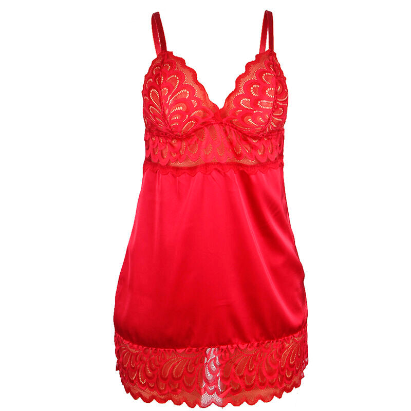 Subblime – Babydoll aus rotem Satin mit Spitze S/M