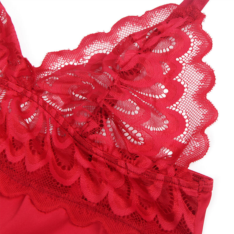 Subblime – Babydoll aus rotem Satin mit Spitze S/M