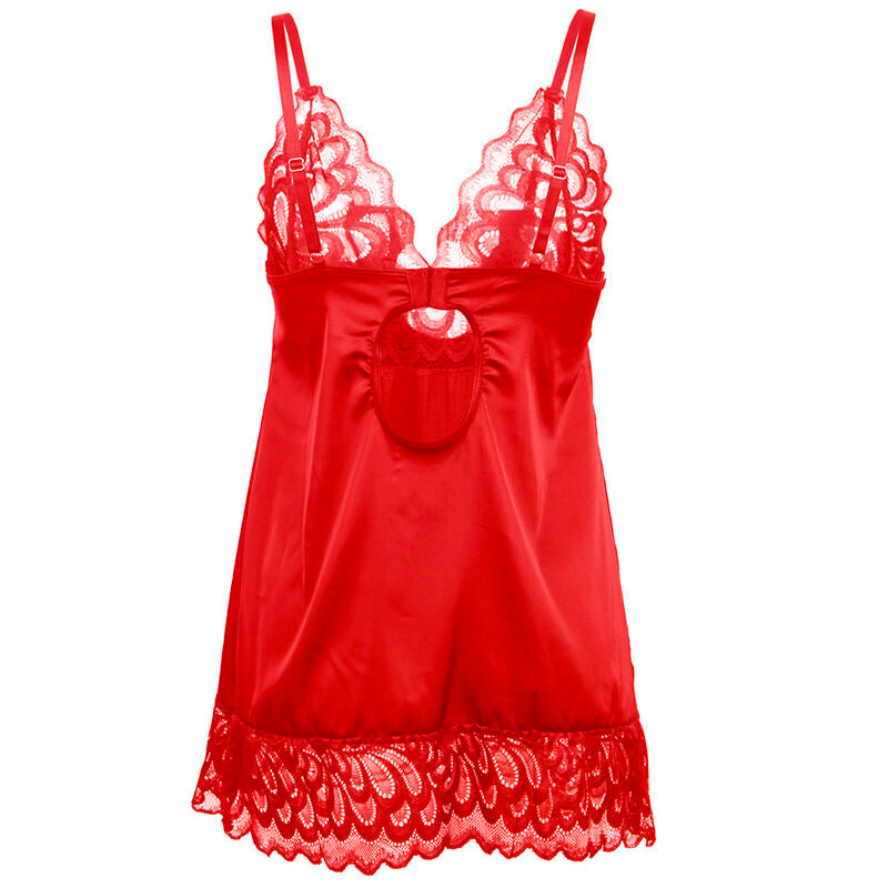 Subblime – Babydoll aus rotem Satin mit Spitze S/M