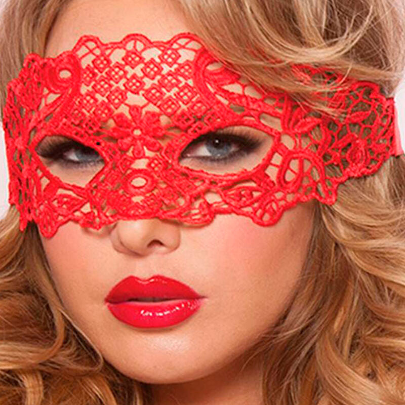 Queen Lingerie - Máscara de Renda Vermelha