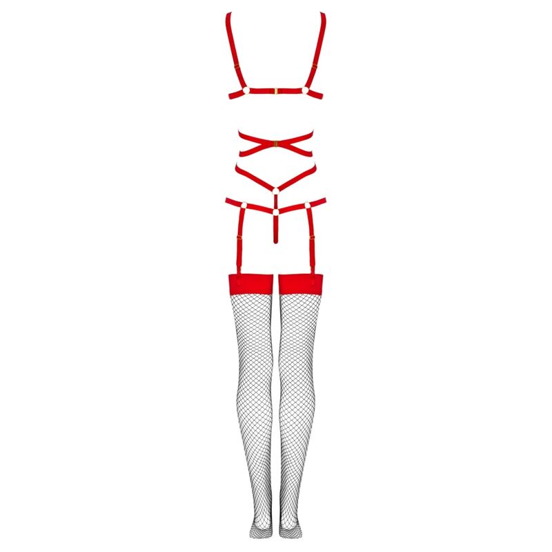 Livco Corsetti Fashion - Thiara Lc 20213 Body + Strumpf-Set Rot S/M