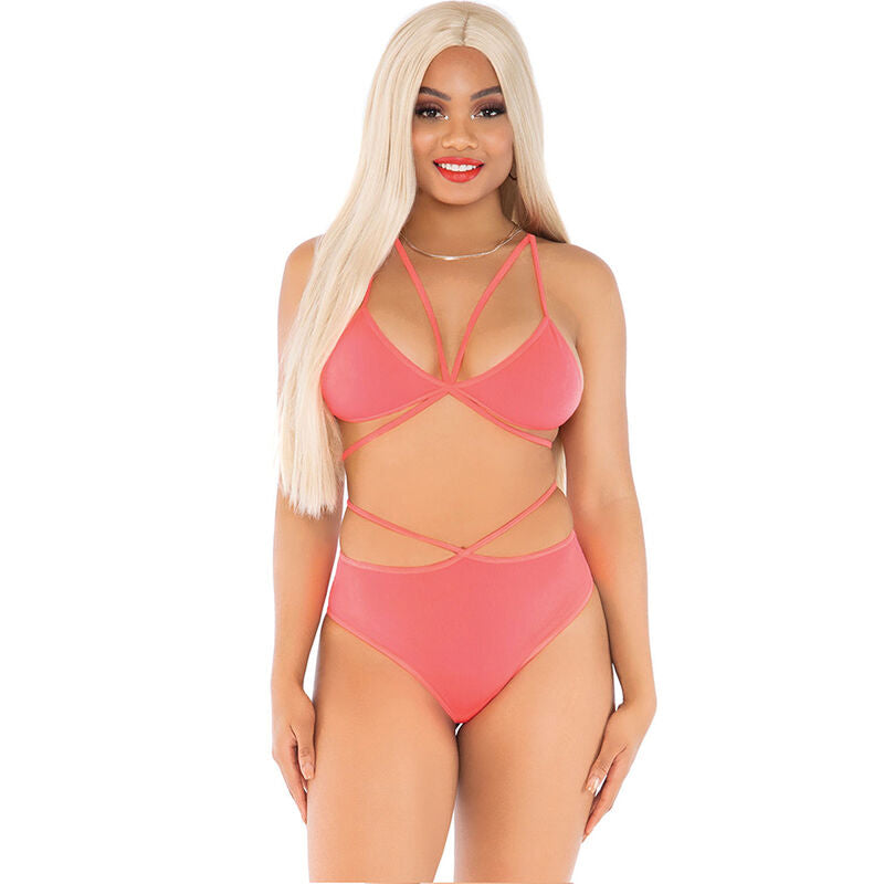 Leg Avenue - Top e Calça Coral com Alças