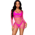 Leg Avenue - Langarm-Netzkleid Fuchsia Einheitsgröße