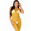 Leg Avenue - Langes Netz-Kleid Gelb Einheitsgröße