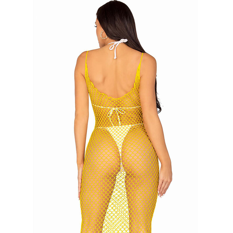 Leg Avenue - Langes Netz-Kleid Gelb Einheitsgröße