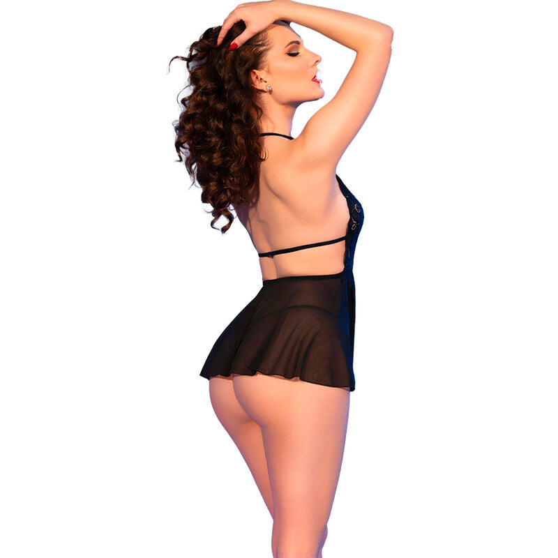 Chilirose - Cr 4720 Babydoll und String Schwarz S