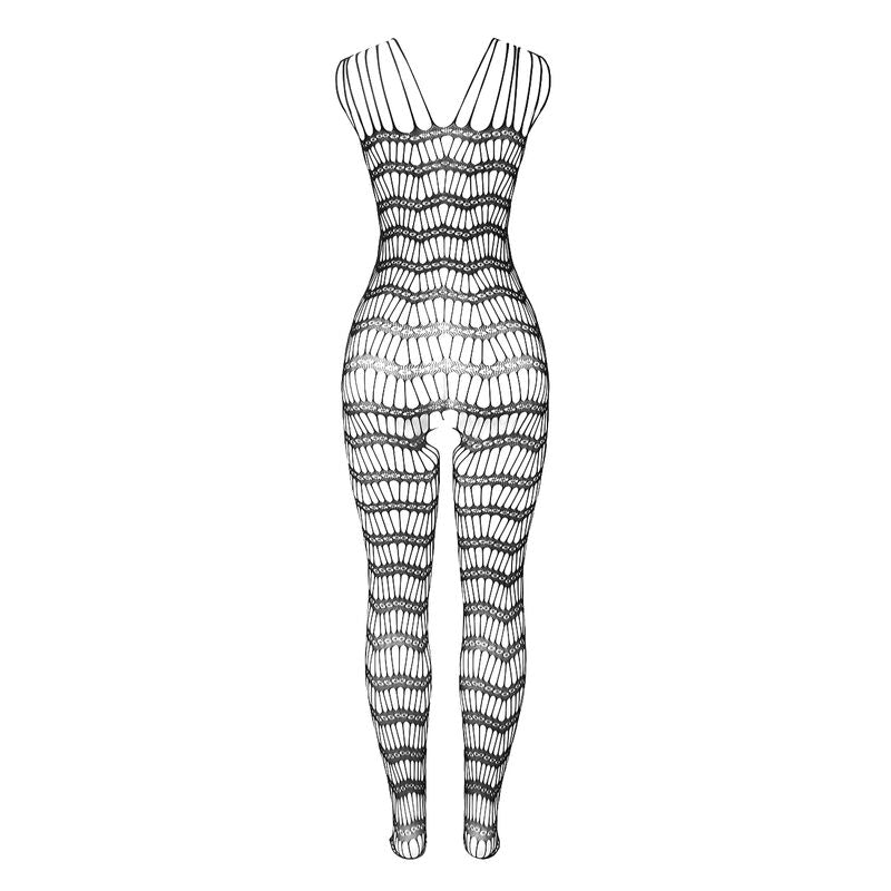 Subblime - 951696 Netz-Bodystocking mit Schrittöffnung und Flügeln an den Schultern, Schwarz, Einheitsgröße