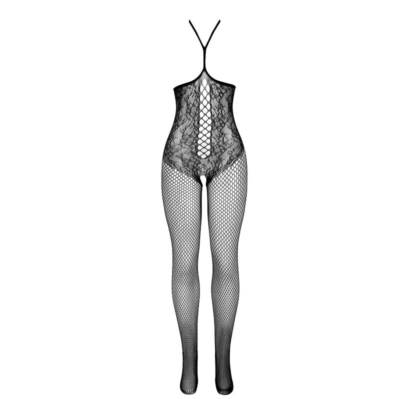 Subblime - 951849 Netz-Bodystocking mit Neckholder-Ausschnitt Schwarz Einheitsgröße