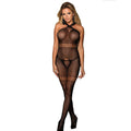 Subblime - 951948 Netz-Bodystocking mit gekreuztem Neckholder Schwarz Einheitsgröße