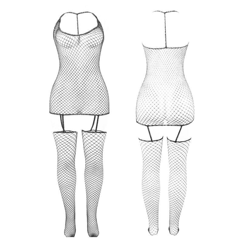 Subblime - 951955 Glitzernder Netz-Bodystocking Einheitsgröße