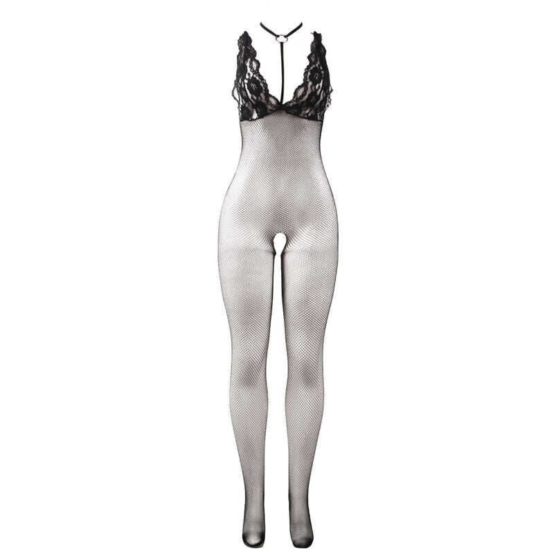Subblime - 951993 Transparenter Netz-Bodystocking rückenfrei Schwarz Einheitsgröße