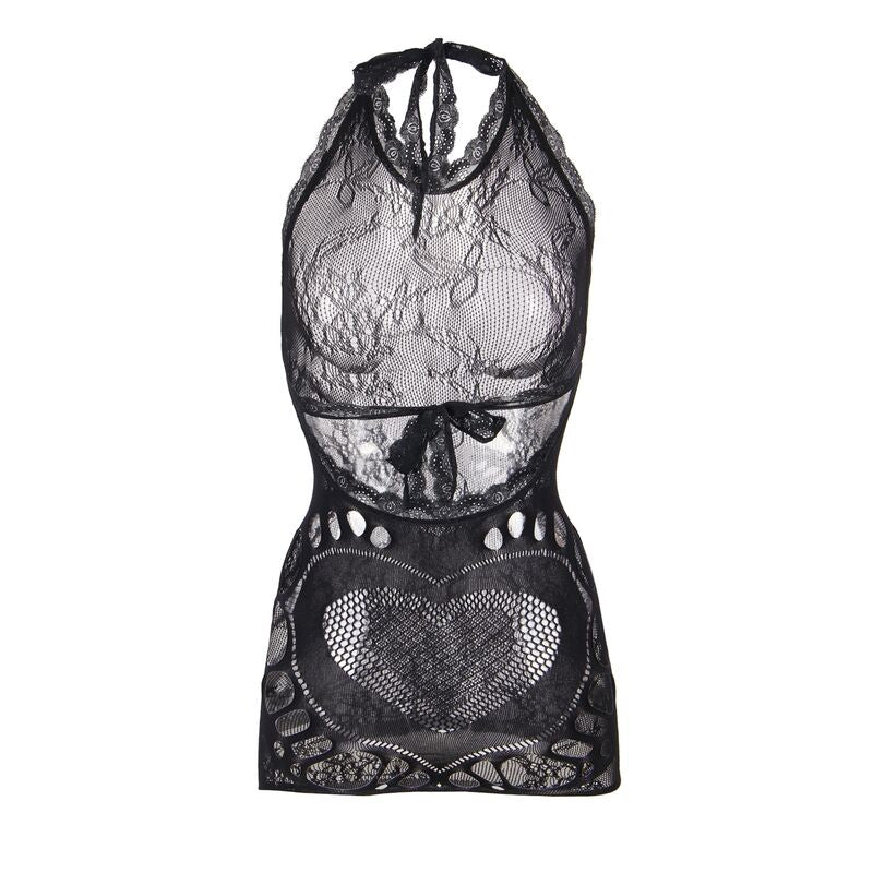 Subblime - 952075 Kurzes Netz-Kleid mit Rückendetail und Herz Schwarz Einheitsgröße