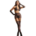 Subblime - 952174 Netz-Bodystocking mit Handschuhen und Strasssteinen Schwarz Einheitsgröße